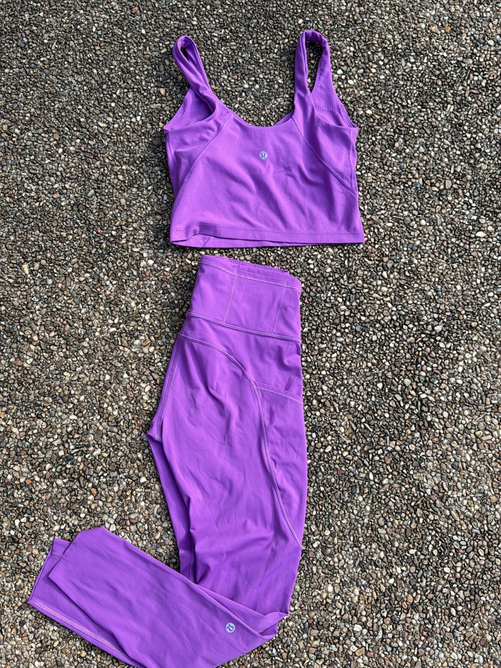 lululemon athletica Bright Purple High-Rise Leggings & Crop Tank Set
